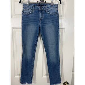 Joe's Jeans Cleo Medium Wash Skinny Leg Raw Hem Stretch Denim Capsule Staple